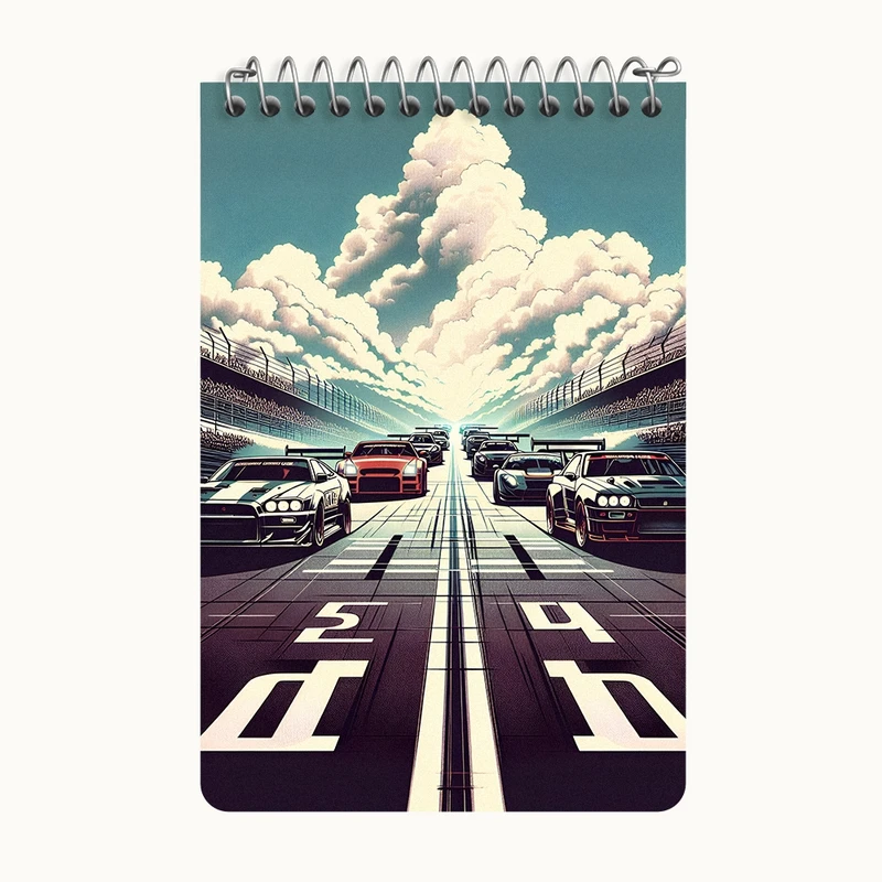 دفتر یادداشت 50 برگ خندالو طرح ماشین مسابقه ای کد F4955