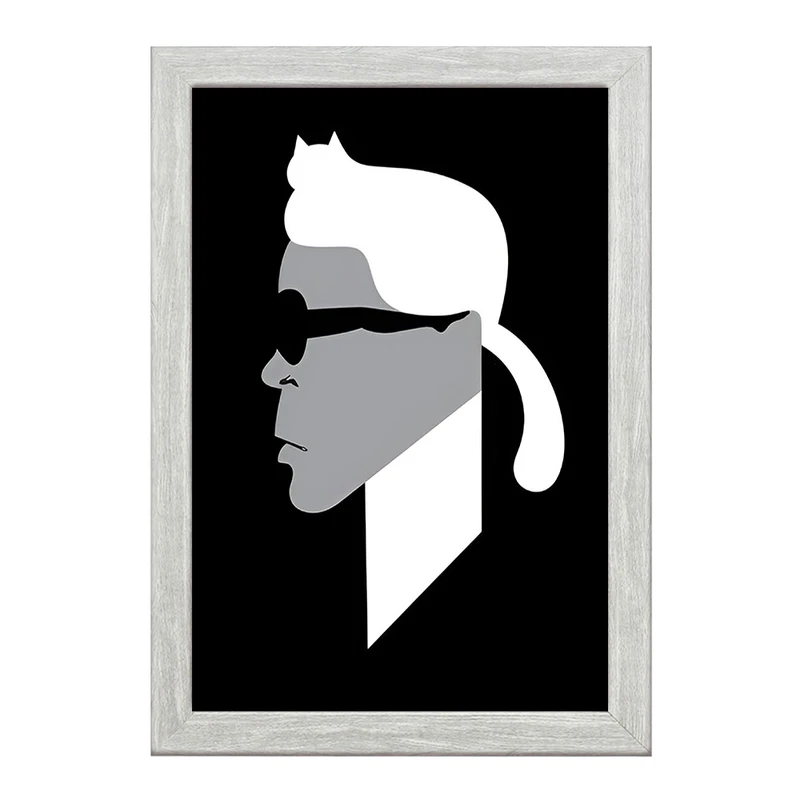 تابلو خندالو طرح کارل لاگرفلد (Karl Lagerfeld) کد F6414