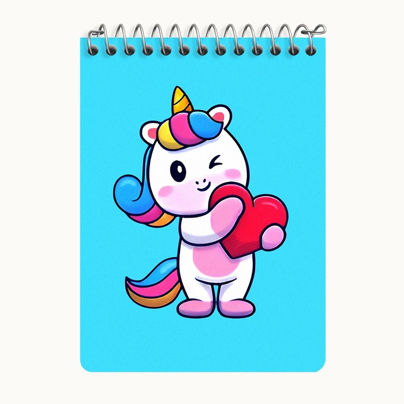 دفتر یادداشت 50 برگ خندالو طرح اسب تک شاخ کد N6454