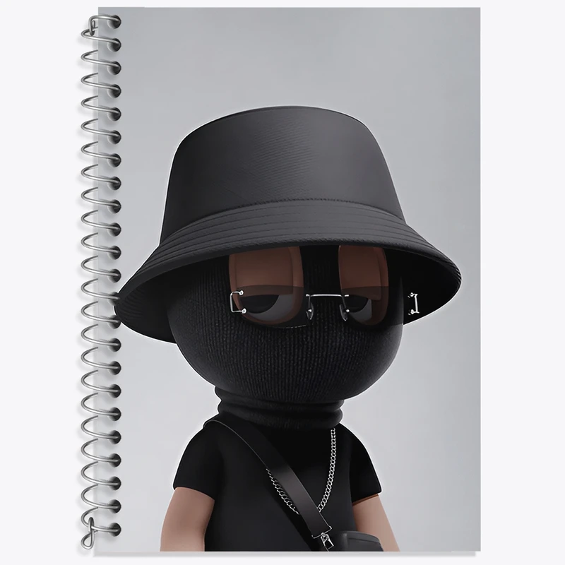 دفتر زبان 50 برگ خندالو مدل سه خط طرح آدمک ماسک دار کد F4050