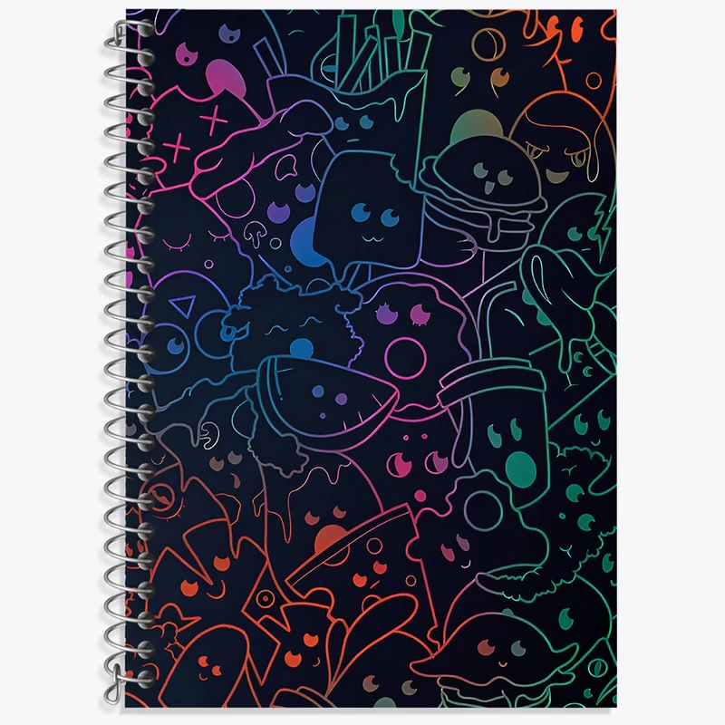 دفتر زبان 50 برگ خندالو مدل دو خط طرح پترن فانتزی کد N6771