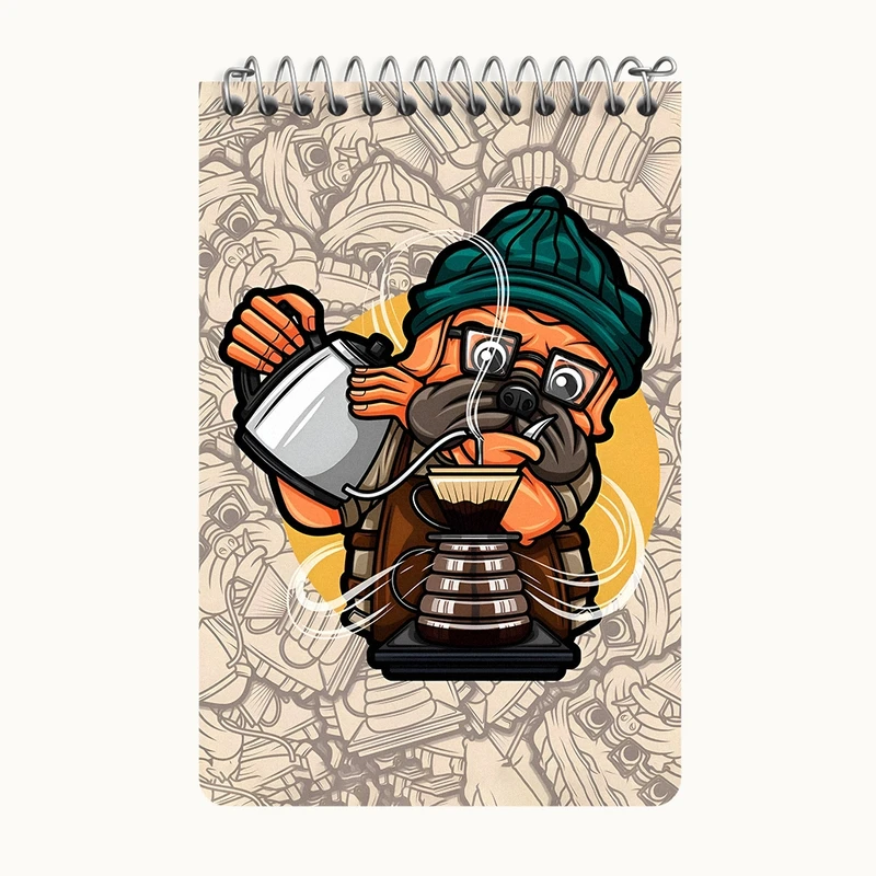 دفتر یادداشت 50 برگ خندالو طرح سگ باریستا کد F10542