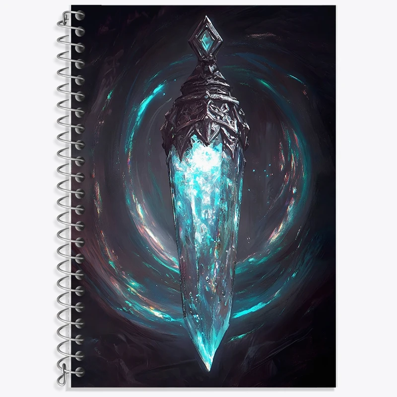 دفتر زبان 50 برگ خندالو مدل سه خط طرح کریستال در گرداب کیهانی کد F10767