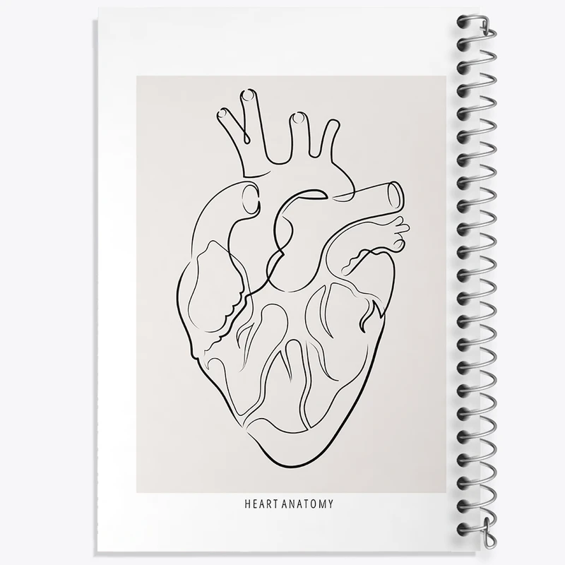 دفتر ژورنال نویسی 50 برگ خندالو مدل نقطه ای طرح آناتومی قلب (Heart Anatomy) کد F13896