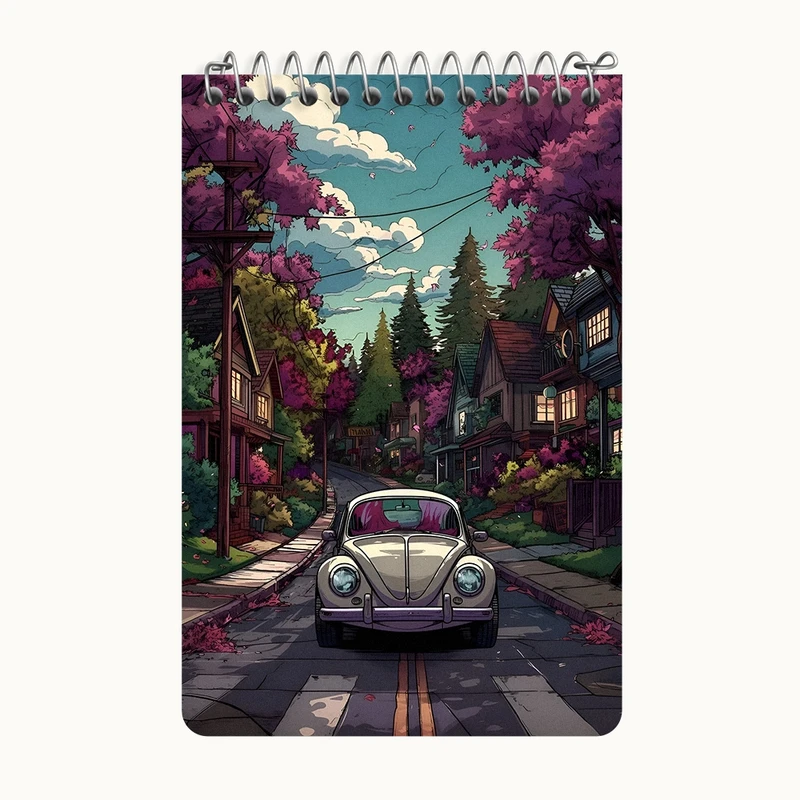 دفتر یادداشت 50 برگ خندالو طرح ماشین کلاسیک کد F9995