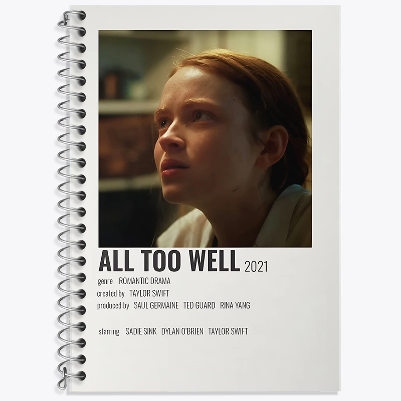 دفتر زبان دوخط 50 برگ خندالو طرح All Too Well کد F13046