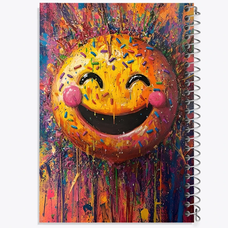 دفتر ژورنال نویسی 50 برگ خندالو مدل نقطه ای طرح ایموجی کد F9843