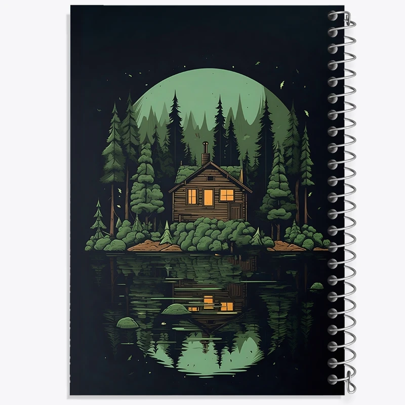 دفتر طراحی 50 برگ خندالو طرح کلبه ی جنگلی کد F3662