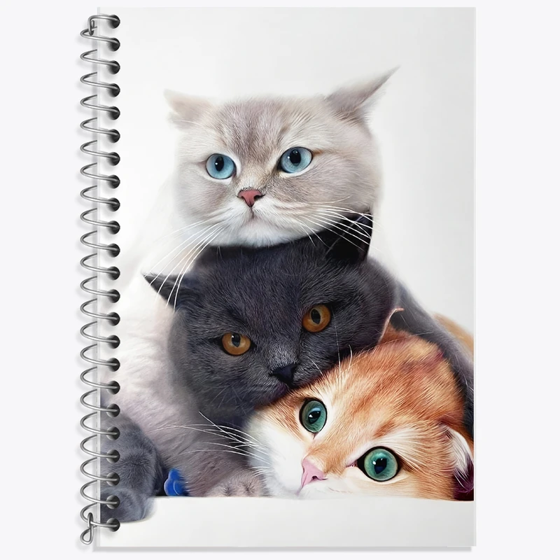 دفتر زبان 50 برگ خندالو مدل سه خط طرح گربه های بامزه کد F10728