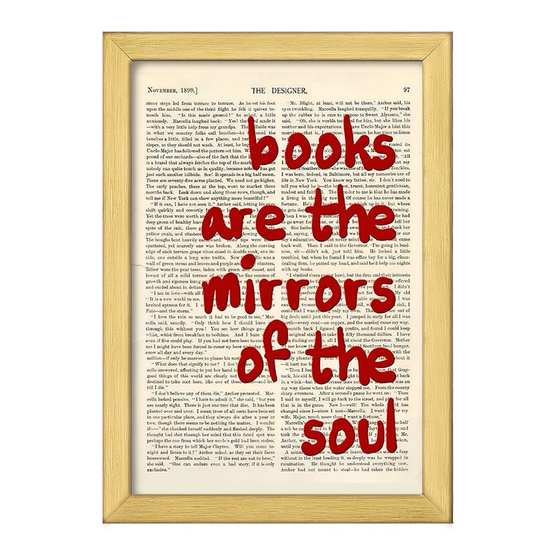 تابلو خندالو طرح Books Are The Mirrors Of The Soul کد F10355