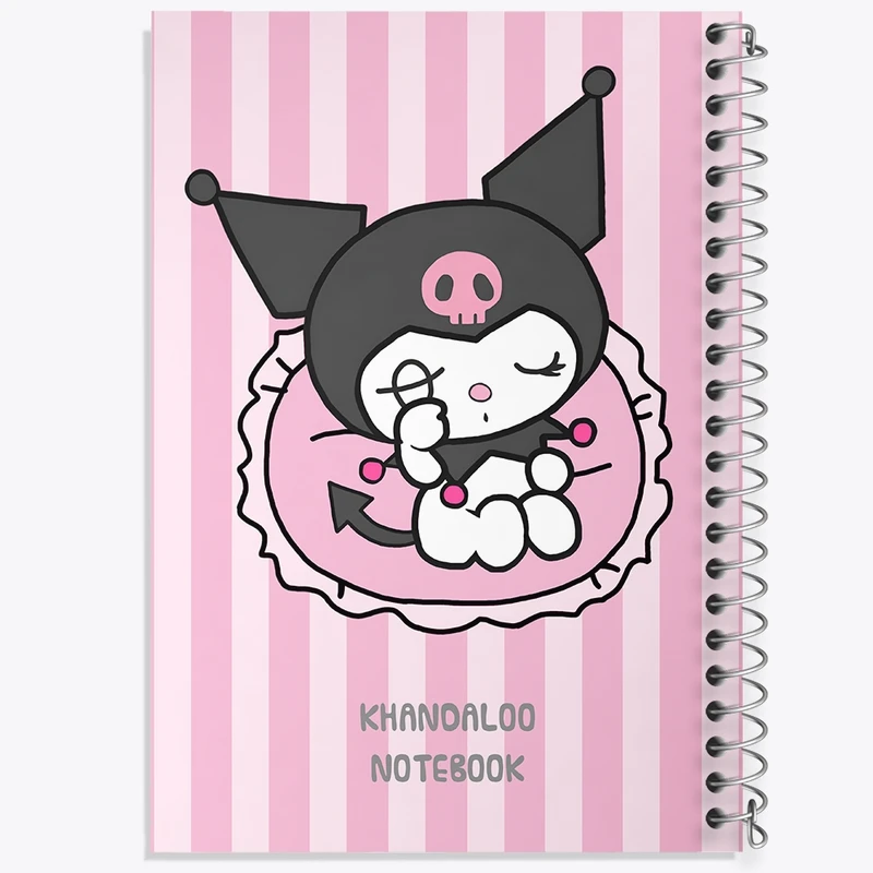 دفتر ژورنال نویسی 50 برگ خندالو مدل نقطه ای طرح کرومی (Kuromi) کد N9085