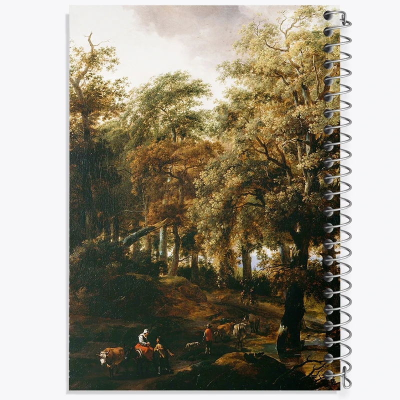 دفتر ژورنال نویسی 50 برگ خندالو مدل نقطه ای طرح نقاشی جاده ای از میان یک چوب اثر نیکلاس پیترز برچم کد F12321