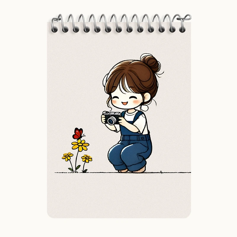 دفتر یادداشت 50 برگ خندالو طرح دختر عکاس کد N7069