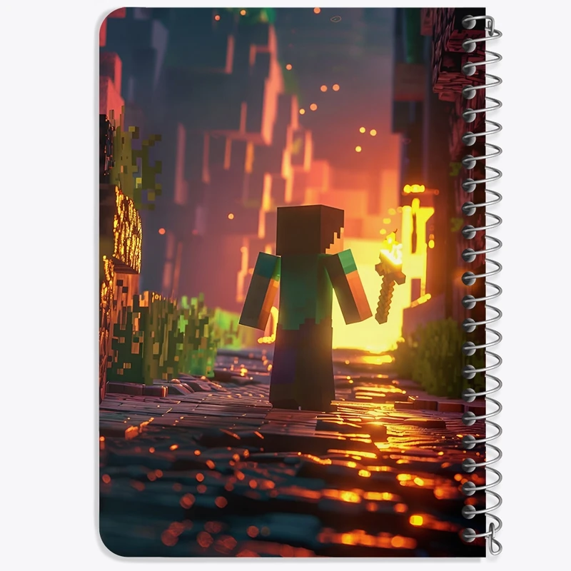 دفتر یادداشت 50 برگ خندالو طرح ماینکرافت (Minecraft) کد F3550