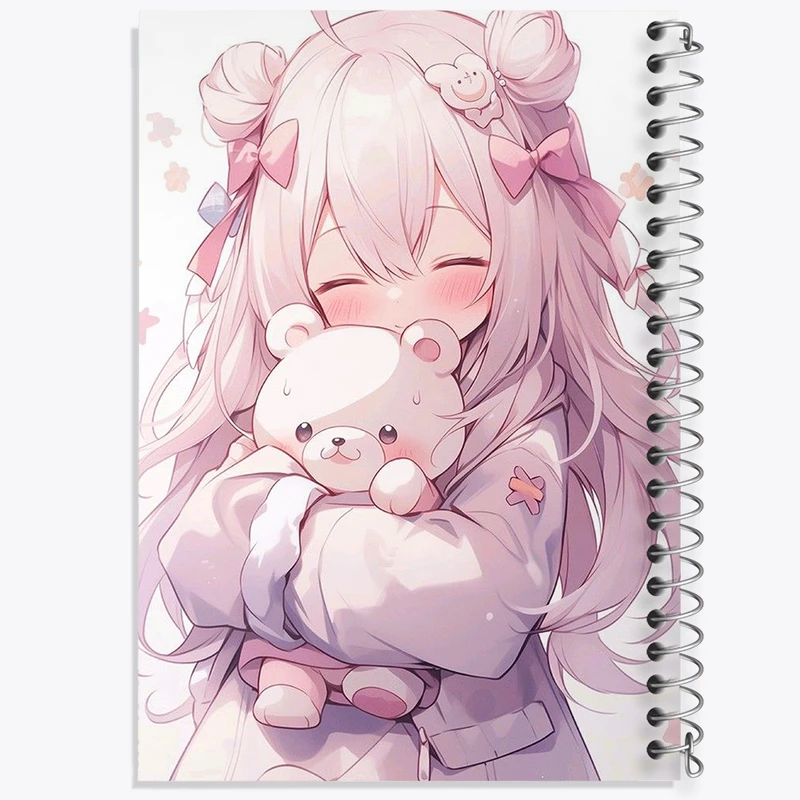 دفتر طراحی 50 برگ خندالو طرح دخترانه کیوت کد N2107