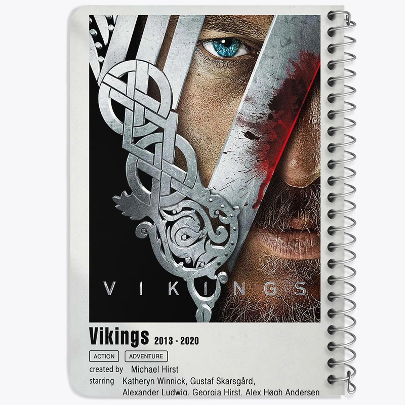دفتر یادداشت 50 برگ خندالو طرح وایکینگ ها (Vikings) کد F11930