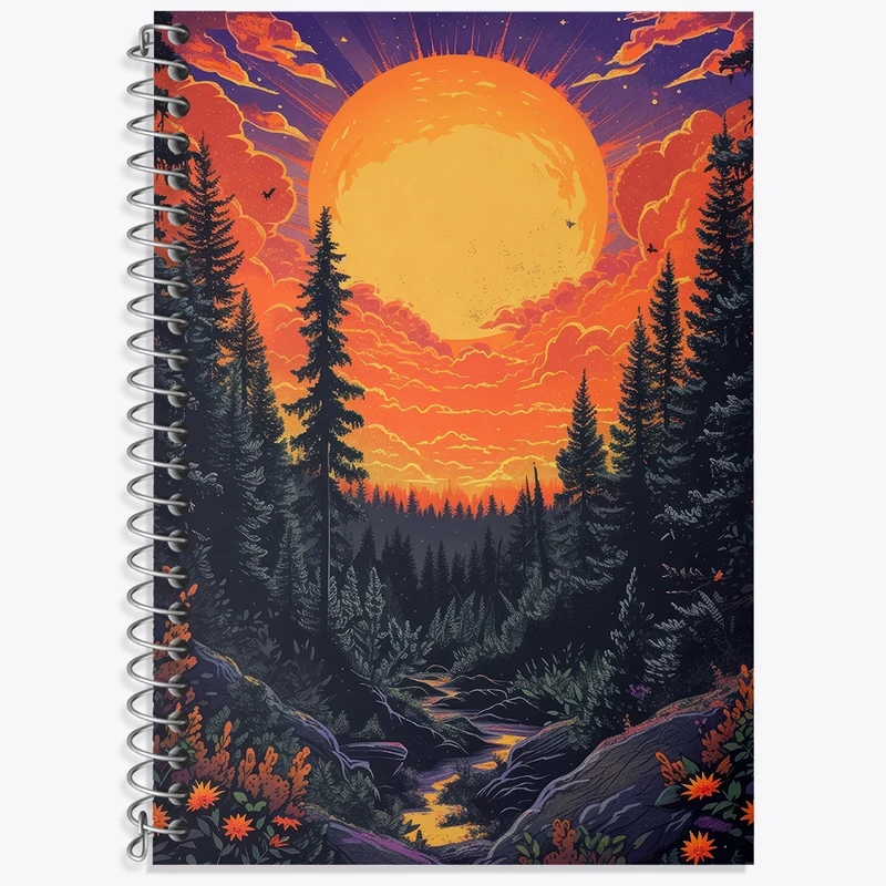 دفتر لغت 50 برگ خندالو طرح منظره غروب کد F3061