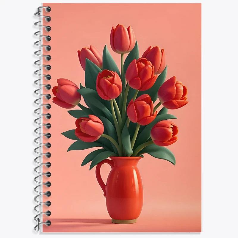 دفتر نت موسیقی 50 برگ خندالو طرح گلدان گل لاله کد F11185