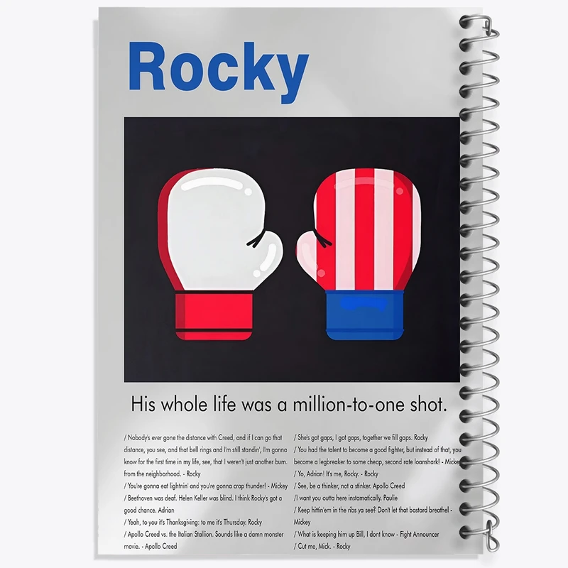 دفتر شطرنجی 50 برگ خندالو طرح راکی (Rocky) کد F13825
