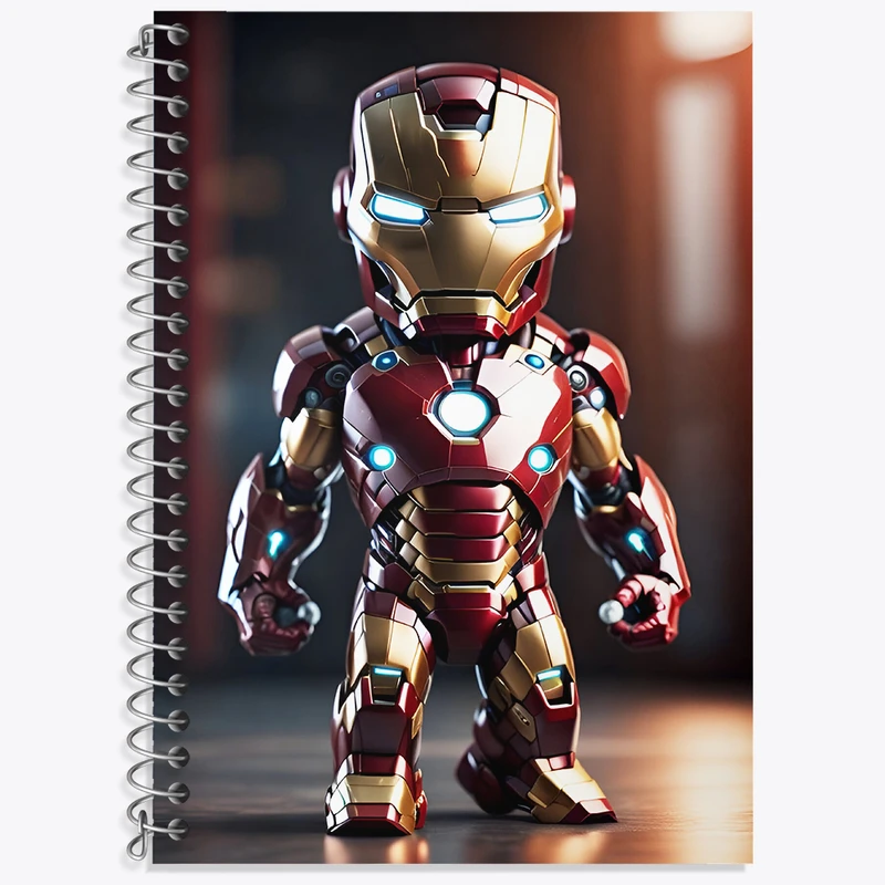 دفتر زبان 50 برگ خندالو مدل دو خط طرح مرد آهنی مارول (Marvel) کد F4392