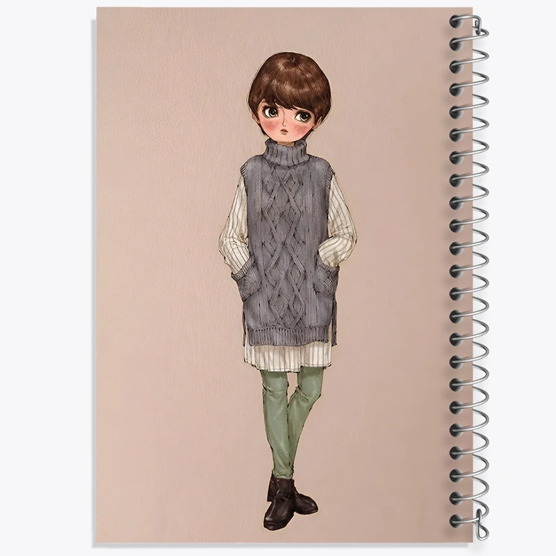 دفتر ژورنال نویسی 50 برگ خندالو مدل نقطه ای طرح دخترانه بامزه کد N8392