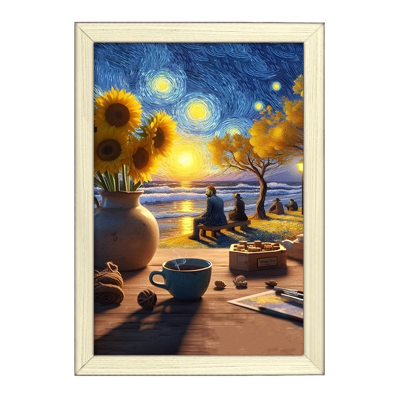 تابلو خندالو طرح ونسان ونگوگ کد F8778