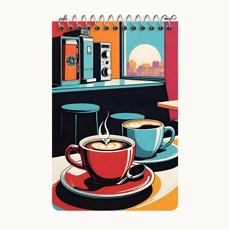 دفتر یادداشت 50 برگ خندالو طرح قهوه (Coffee) کد F10399