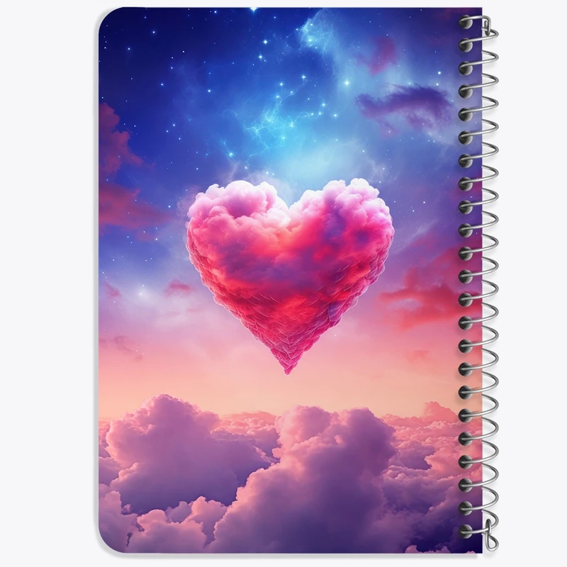 دفتر یادداشت 50 برگ خندالو طرح ابر قلبی کد F2663