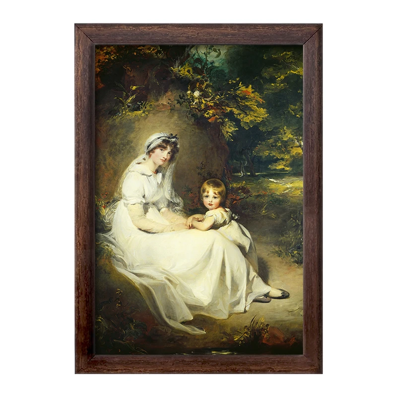 تابلو خندالو طرح نقاشی لیدی مری و پسر ارشدش اثر سر توماس لارنس کد F12359
