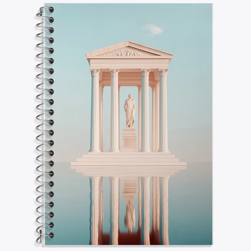 دفتر زبان دوخط 50 برگ خندالو طرح پارتنون (Parthenon) کد F10778