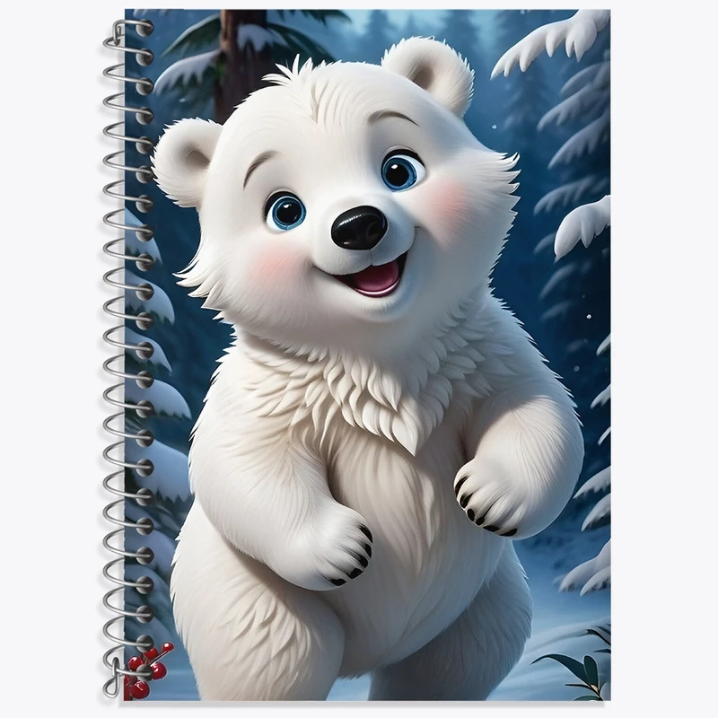 دفتر زبان 50 برگ خندالو مدل سه خط طرح خرس بامزه کد F3815