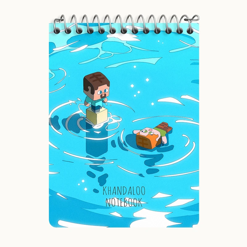 دفتر یادداشت 50 برگ خندالو طرح بازی ماینکرافت (Minecraft) کد N8684