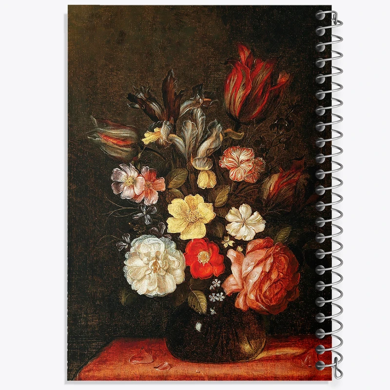 دفتر نقاشی 50 برگ خندالو طرح نقاشی گلدان گل اثر پیتر ون دو ون کد F12247