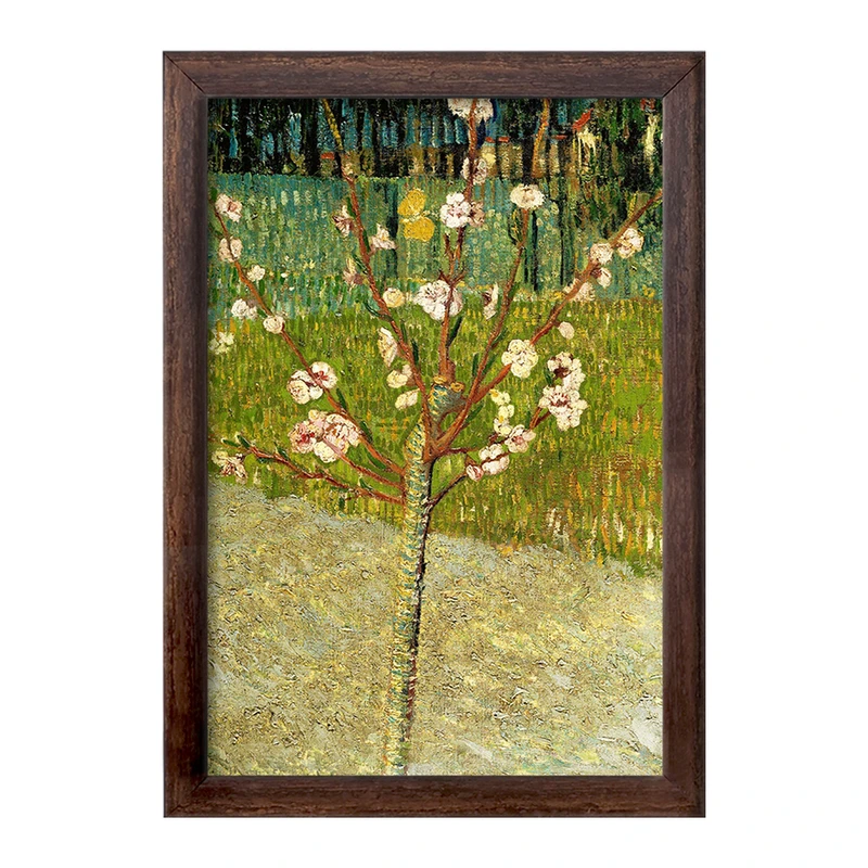 تابلو خندالو طرح نقاشی درخت بادام در حال شکوفه اثر ونسان ونگوگ کد F12421