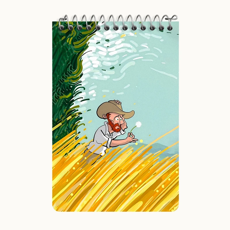 دفتر یادداشت 50 برگ خندالو طرح ونسان ونگوگ کد F8803