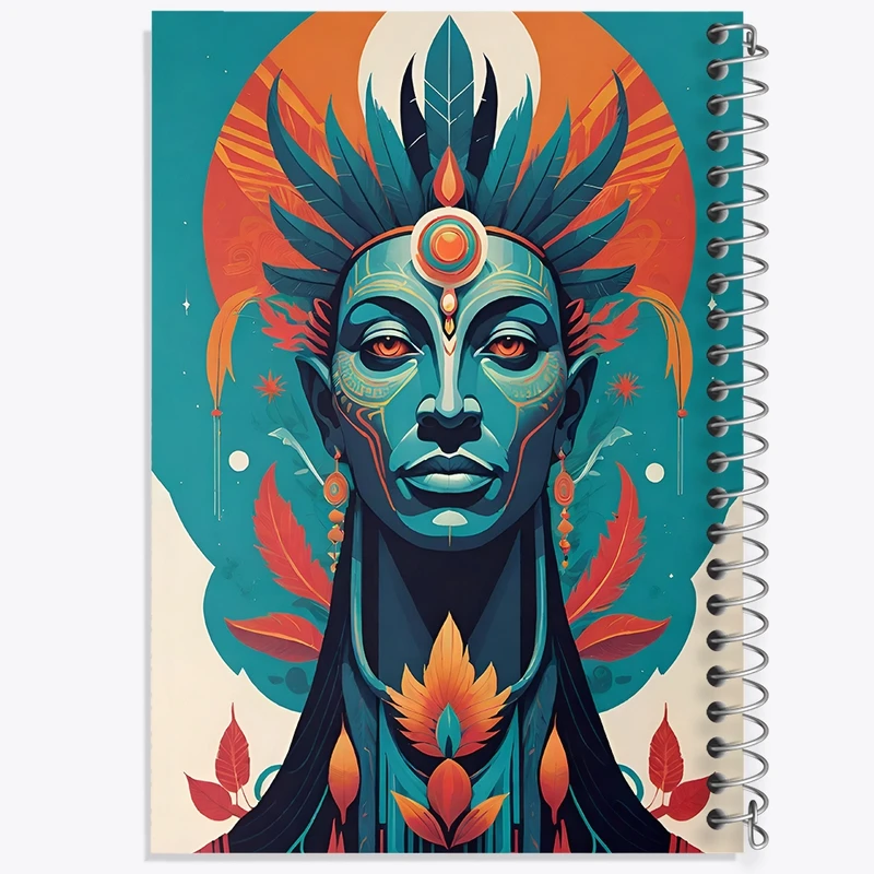 دفتر شطرنجی 50 برگ خندالو طرح زن سرخپوست کد F4850