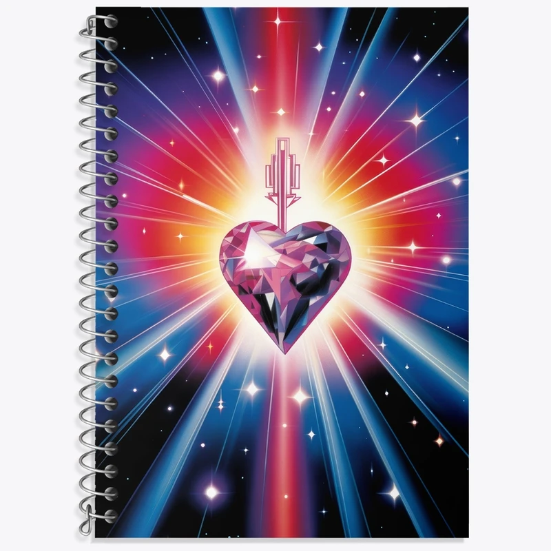 دفتر زبان 50 برگ خندالو مدل سه خط طرح قلب مینیمال کد F3200