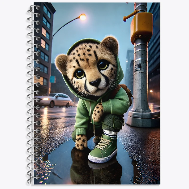 دفتر لغت 50 برگ خندالو طرح یوزپلنگ بامزه کد F11885