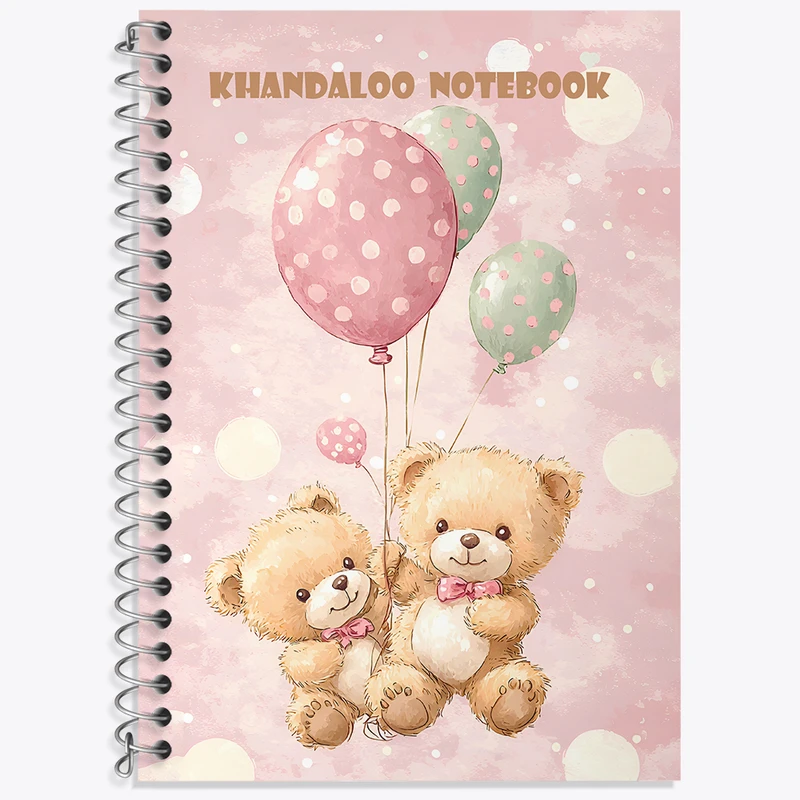 دفتر زبان 50 برگ خندالو مدل دو خط طرح خرس های بامزه کد N6911