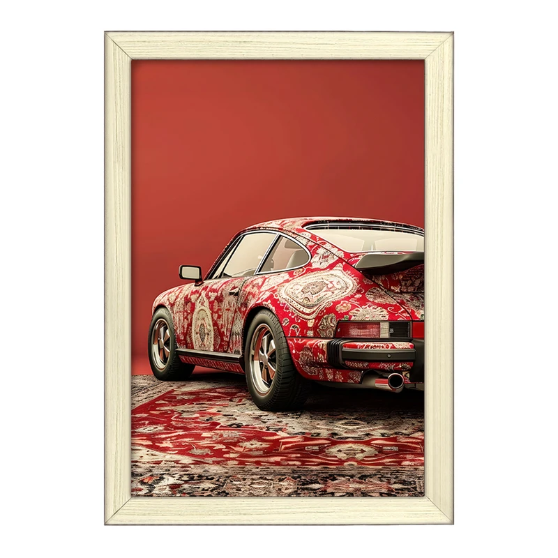 تابلو خندالو طرح ماشین و نقش فرش کد F10702