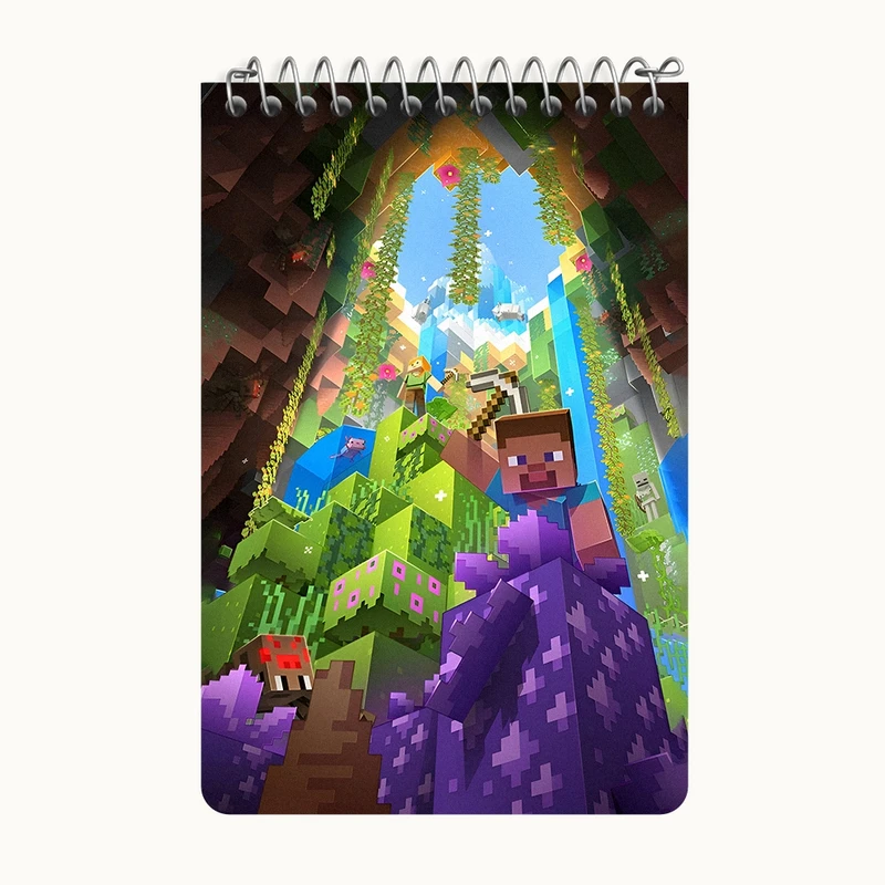 دفتر یادداشت 50 برگ خندالو طرح ماینکرافت (Minecraft) کد F3546