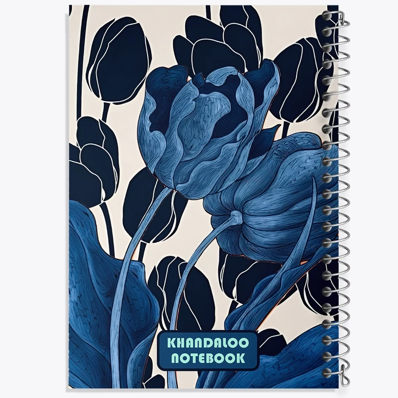 دفتر شطرنجی 50 برگ خندالو طرح گل سورمه ای کد N6105