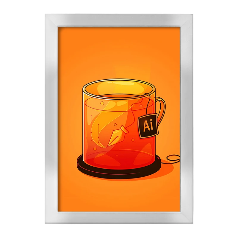 تابلو خندالو طرح فنجان ایلاستریتور کد F8833