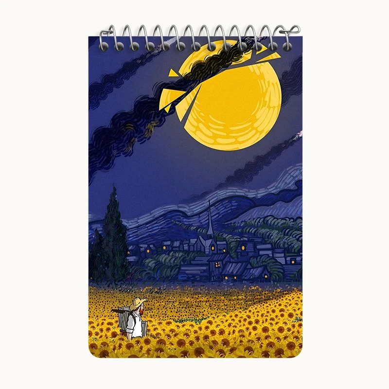 دفتر یادداشت 50 برگ خندالو طرح ونسان ونگوگ کد F3927