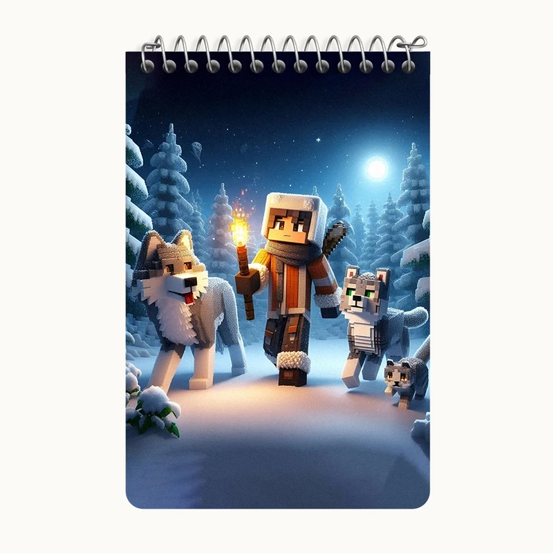 دفتر یادداشت 50 برگ خندالو طرح ماینکرافت (Minecraft) کد F3536