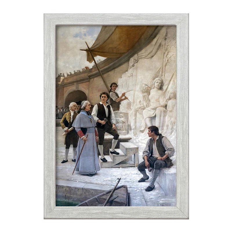 تابلو خندالو طرح نقاشی دیدار از مجسمه ساز اثر ادوارد برنارد دبات پونسان کد F12487