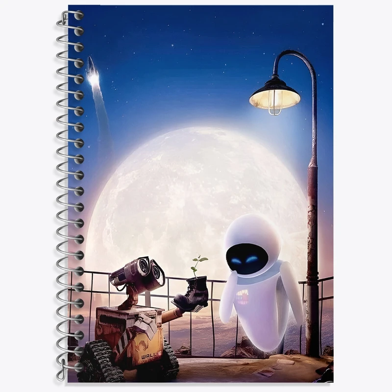 دفتر زبان 50 برگ خندالو مدل سه خط طرح وال ای (wall-E) کد F3406