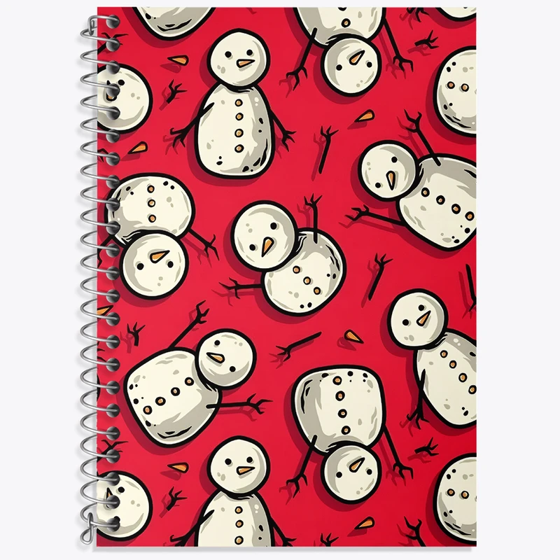 دفتر زبان دوخط 50 برگ خندالو طرح پترن آدم برفی کد N6109