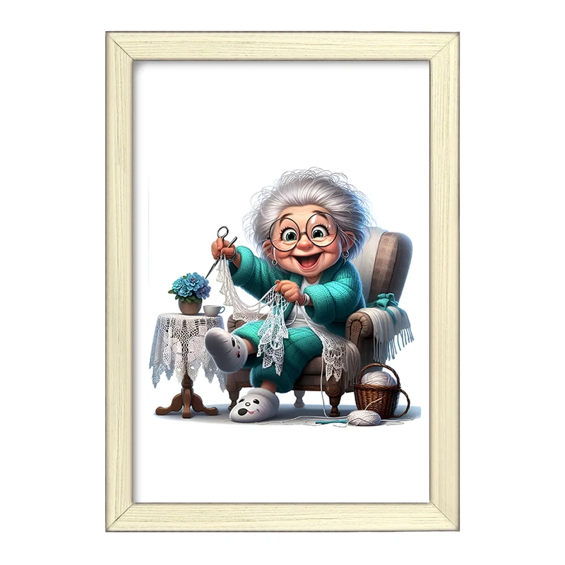 تابلو خندالو طرح مادر بزرگ کد F6156