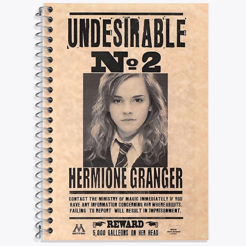 دفتر زبان 50 برگ خندالو مدل دو خط طرح هرماینی (Hermione) کد F8655